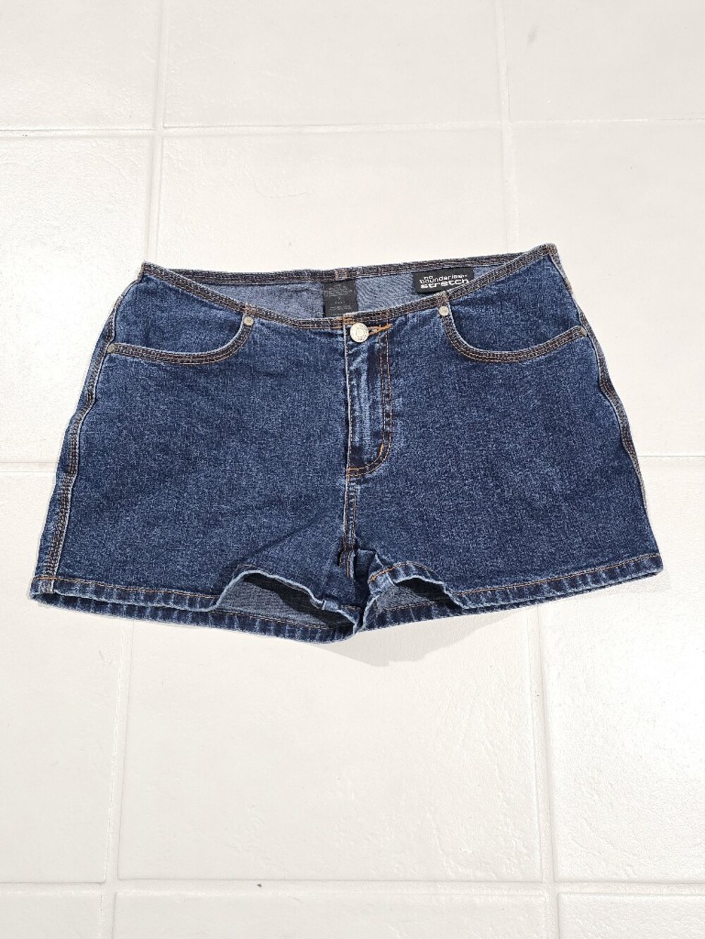 No Boundaries Blue Jean Cotton Blend Pockets Shorts Size 5